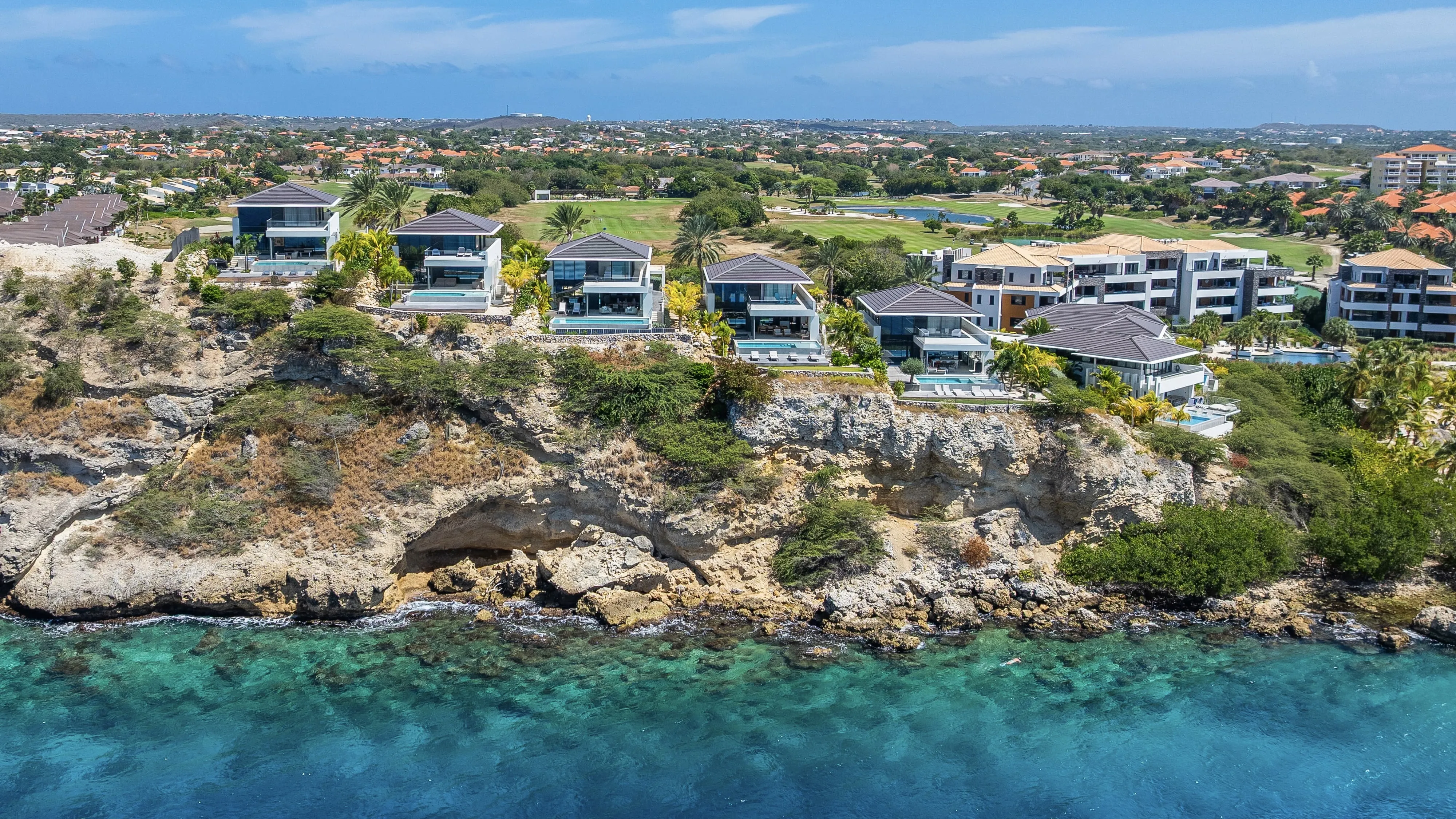 Coastal villas overlooking the sea on Curaçao